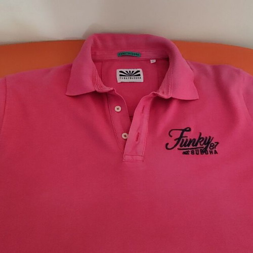 Funky Buddha men's polo shirt L pink fuchsia used