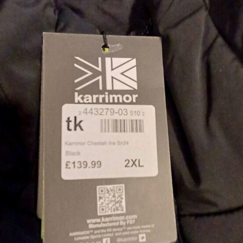 Karrimor Cheetah jacket new, black, size XXL spring/autumn