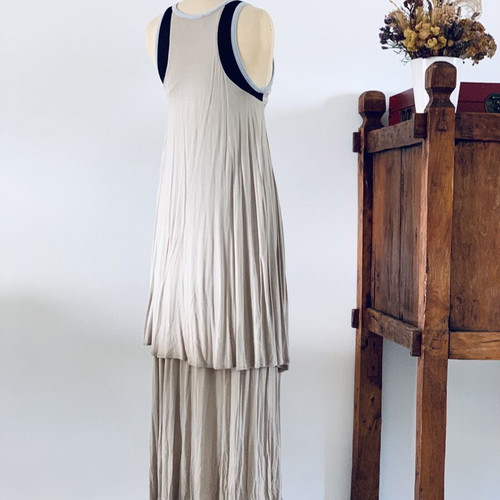 Asymmetric dress Stelios Koudounaris used, black and beige, size S