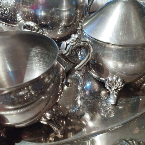 Silver-plated utensils used, set of 16 pieces