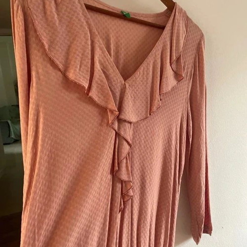 Benetton pink dress size S with bolero-style sleeves