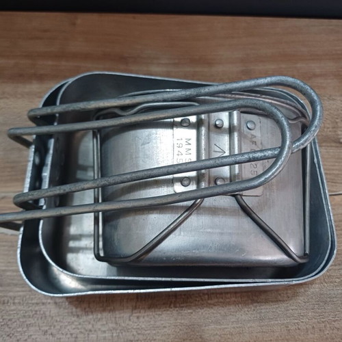 English army canteens used, set of 3, aluminum 1945