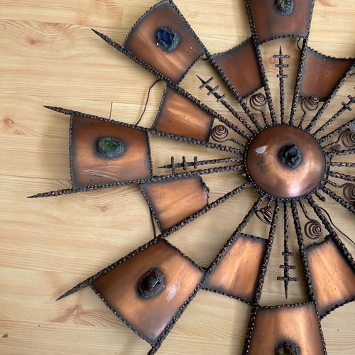 Metal handmade masterpiece ceiling light with 2 wall lights used