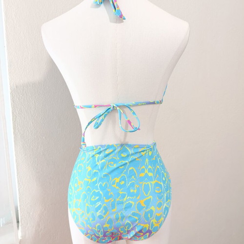 Bikini set XXL new, colorful turquoise, padded top
