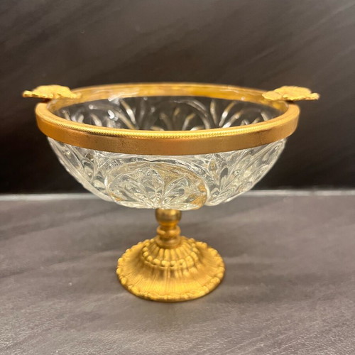 Vintage ashtray like new made of lead crystal and bronze