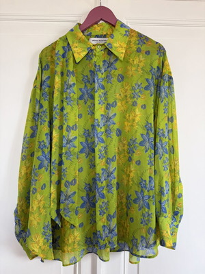 Vassia Kostara shirt one size like new, green floral