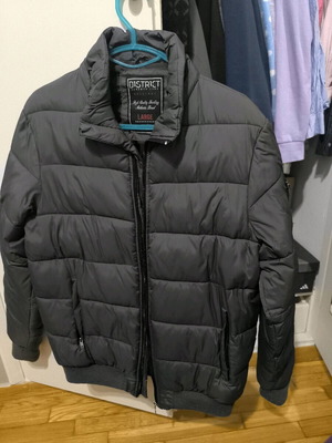 District women's quilted jacket dark gray Large like new