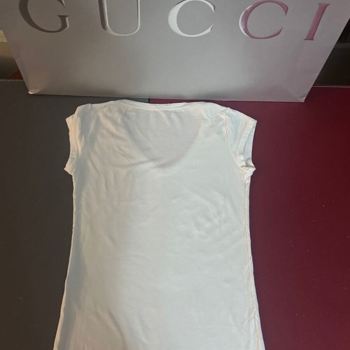 White women's V-neck top with cap sleeves, like new, size S