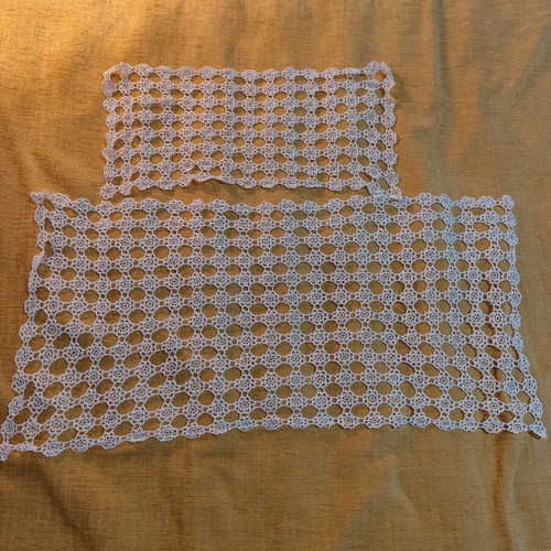 Crocheted doilies set small and large new