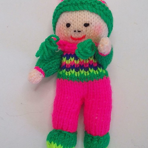 Crochet Winter knitted handmade doll used