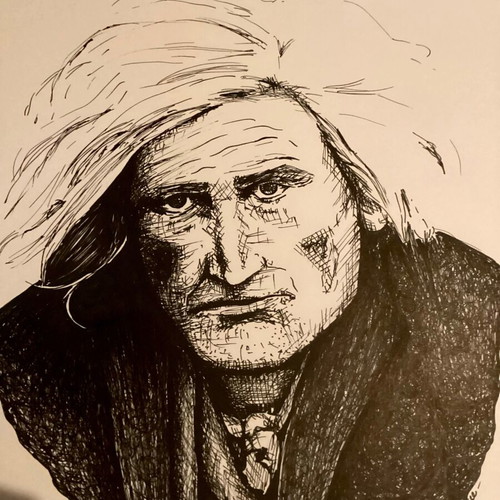 Man Sketch original on acid free watercolor paper 29.7x41cm new