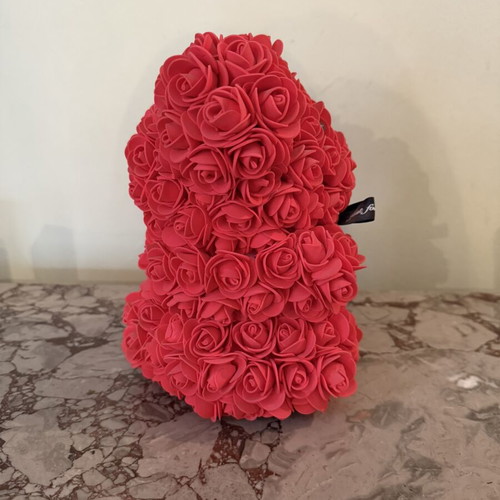 Rose Teddy Bear like new, handmade with foam roses