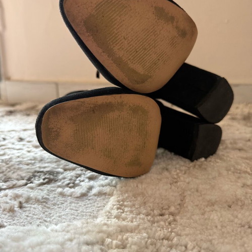 Exe black suede ankle boots used, size 36, 10 cm heel