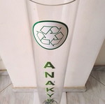 Cylindrical recycling bin used, plexiglass