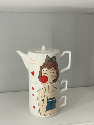 Teapot with Two Cups New Pop Art Design