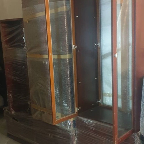 Living room unit new illuminated with display cabinets and cupboards