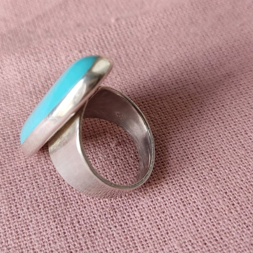 Silver ring 950 with natural turquoise