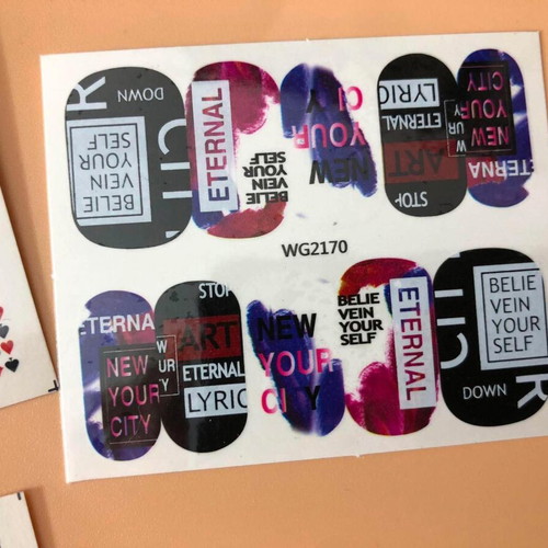 Water Nail Stickers Set of 4 New Full Nail