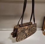 Vintage Jianni Lesal shoulder bag used, velvet style, black and brown