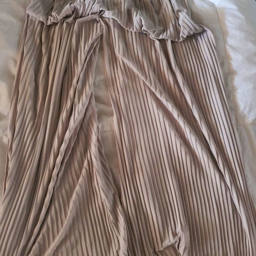 Set of palazzo pants with blouse and gift bag like new, beige and brown