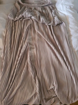 Set of palazzo pants with blouse and gift bag like new, beige and brown