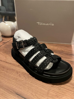 Πέδιλο Tamaris μαύρο αφόρετο (στην κούτα)