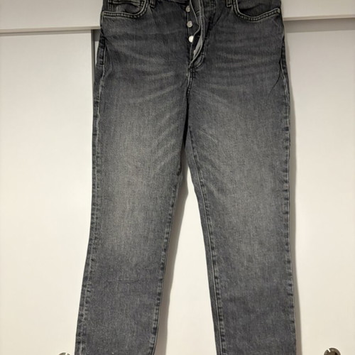 Mango Gisele gray high-waist straight mom jeans, size 38