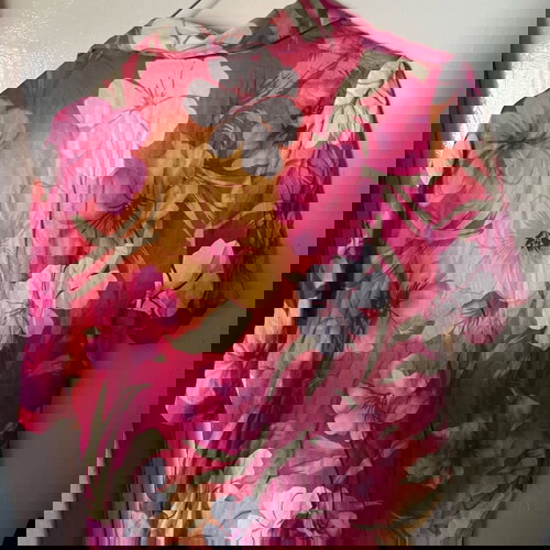 Πουκάμισο floral νέο, μέγεθος M, ροζ