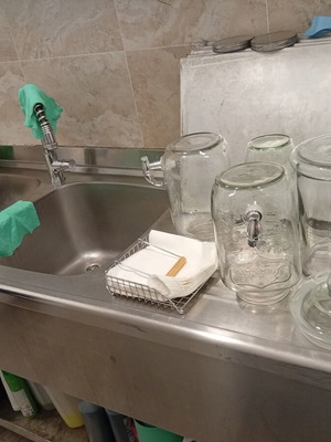 Επαγγελματικός πάγκος ινοξ με 2 γούρνες μεταχειρισμένος