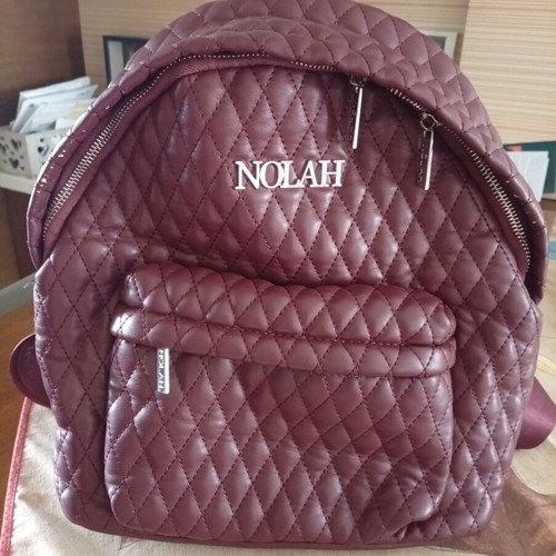 Nolah quilted backpack, dark red