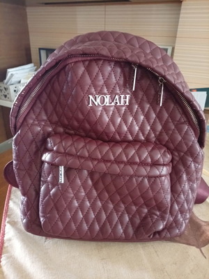 Nolah quilted backpack, dark red