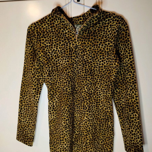 Leopard turtleneck long sleeve with zipper new, vintage unisex
