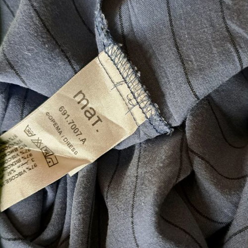 Mat Fashion dress gray-blue used, asymmetric with pleats