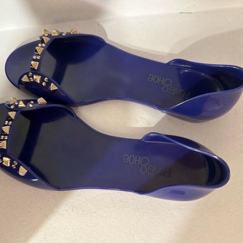 Feng Shoe Peep Toe blue ballerina shoes new