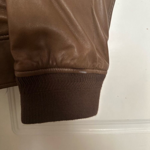 Massimo Dutti men's napa leather jacket new brown XL