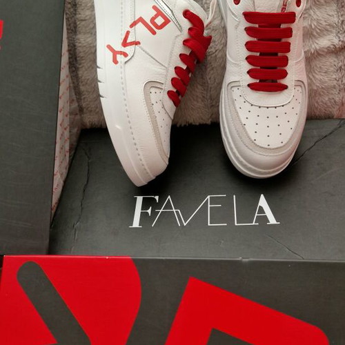Play off leather athletic shoes, size 37, white and red