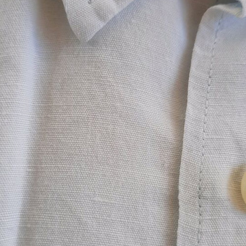 Men's short-sleeve shirt Glou XL white 55% linen 45% cotton like new