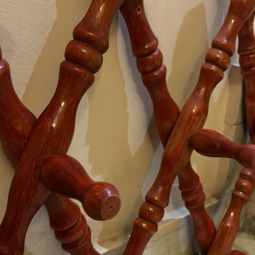 Wooden wall hanger used, in terracotta color