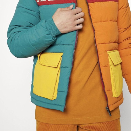 Karl Kani Retro Block Puffer Jacket, men's size S