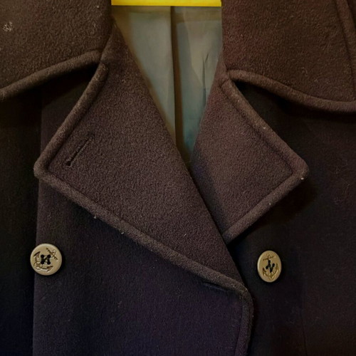Women's navy blue coat used size XL with silver buttons