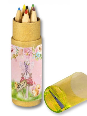 Fairy Colored Pencils 10pcs new with name in kraft box