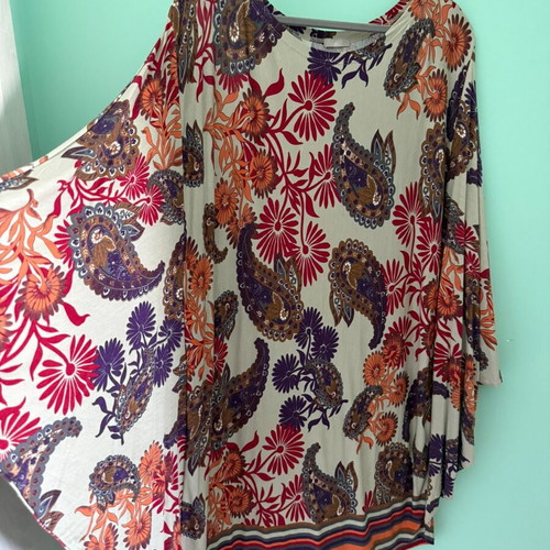 CantaO dress used with mixed print and butterfly sleeves