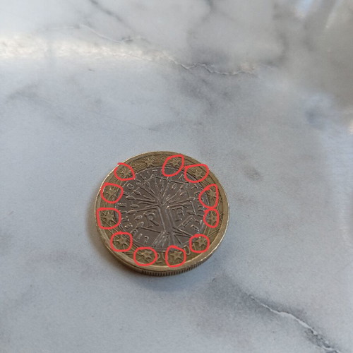 1€ France Coin used 2001 collectible with mint errors