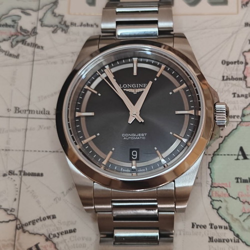 Longines Conquest 38mm black wristwatch