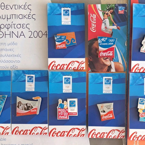 Athens 2004 Olympic Games pins set of 8 Coca-Cola new