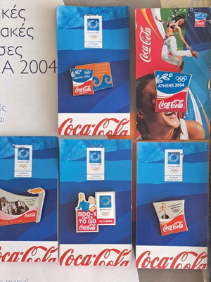 Athens 2004 Olympic Games pins set of 8 Coca-Cola new