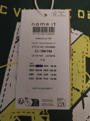 Name It boys' blouse new, green, age 13-14