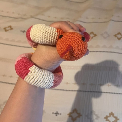 Handmade Amigurumi Crochet Snake Multicolor