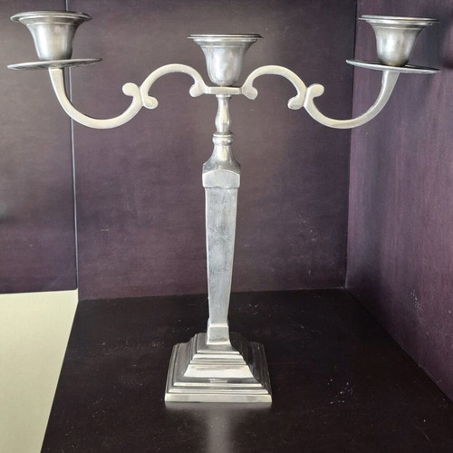 Bronze nickel-plated candelabrum 3-position used