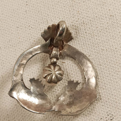 Handmade silver 925 pendant with natural pearl made to order